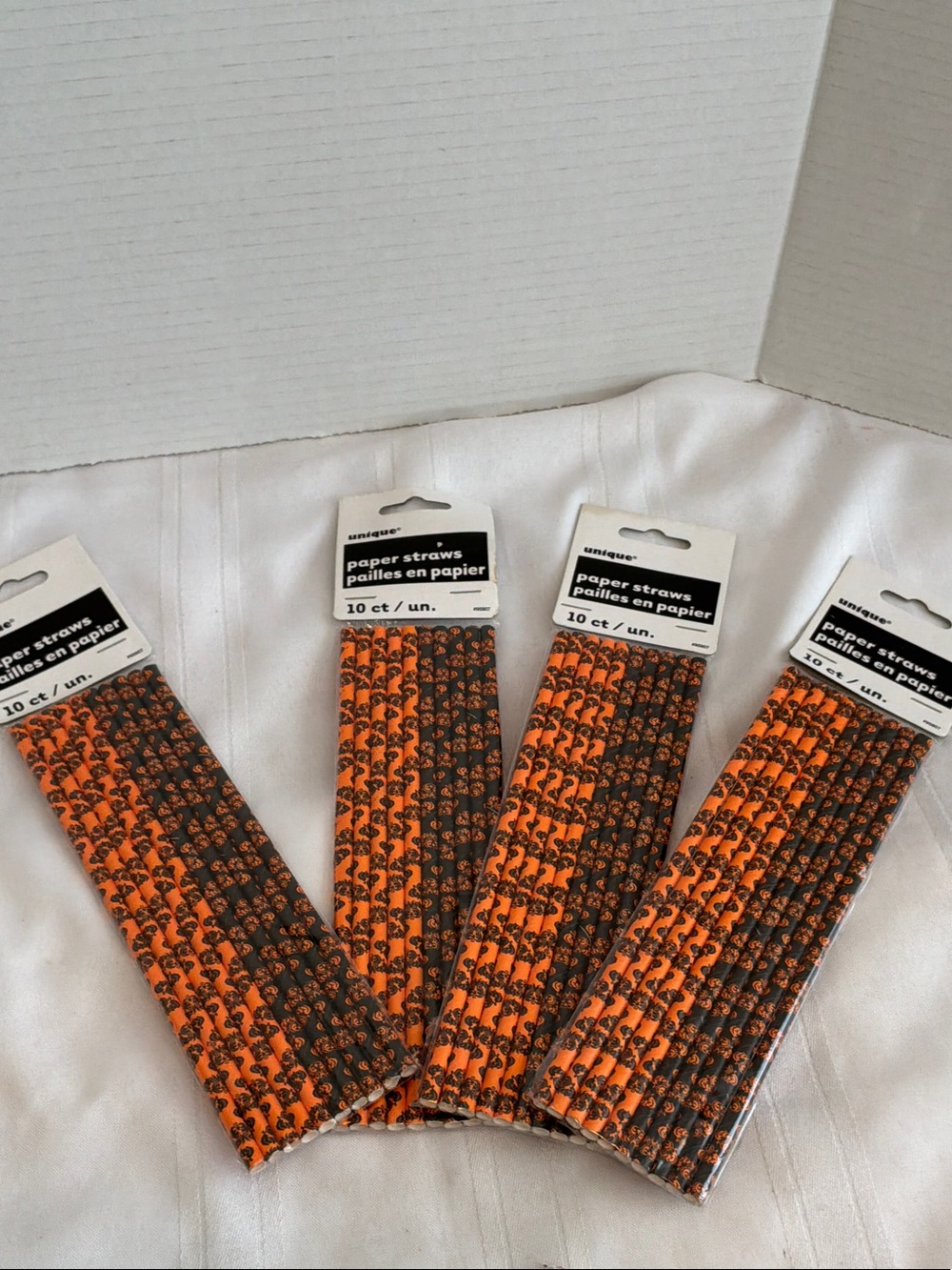 Nique Halloween Paper Straws - Orange & Black (4 Packs)